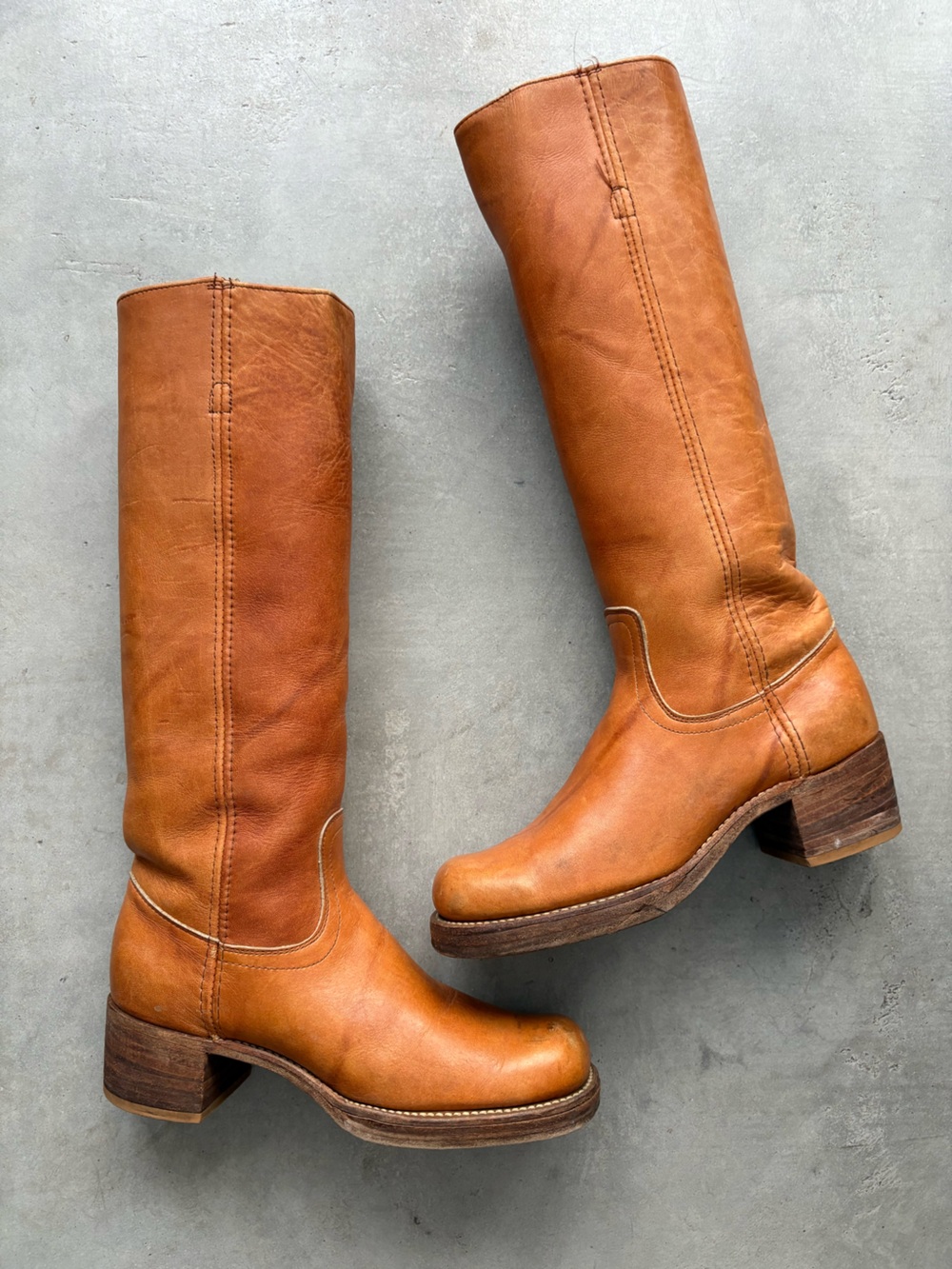 FRYE πΊπΈVTG 1960-1970βs Campus Tall Boots Black Label - Picture 15 of 16